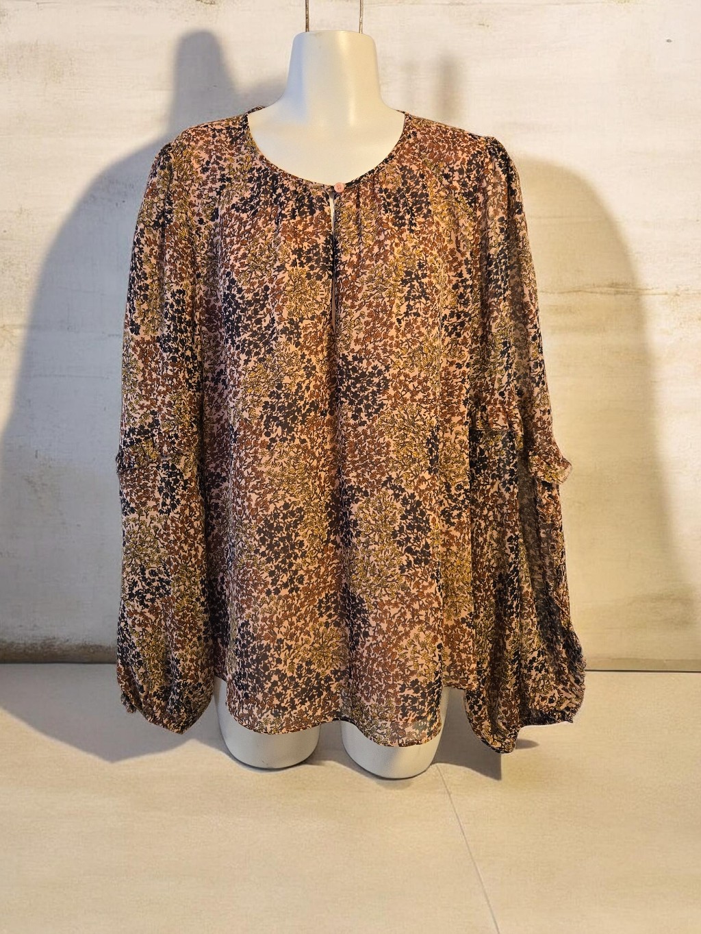 Joie Bayila Baie Floral Silk Blouse Size L Nwt